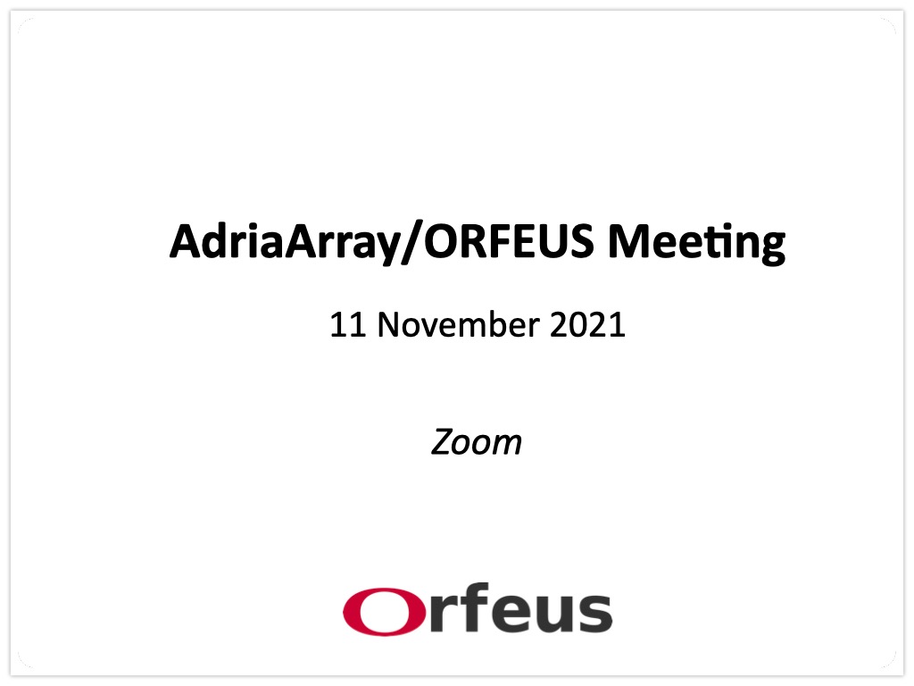 adria array orfeus meeting
