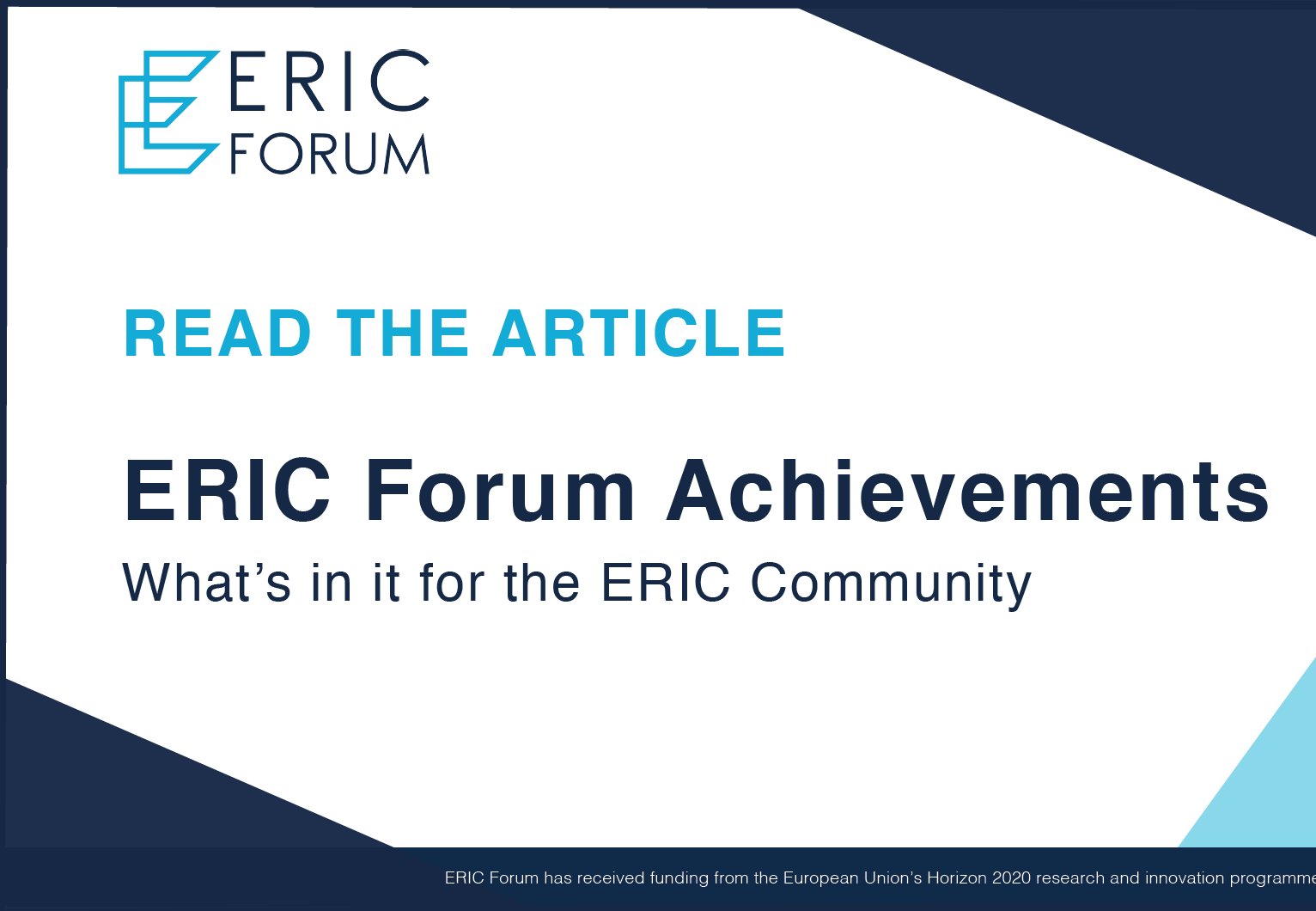 ERIC Forum achievements what's in it for the ERIC Community