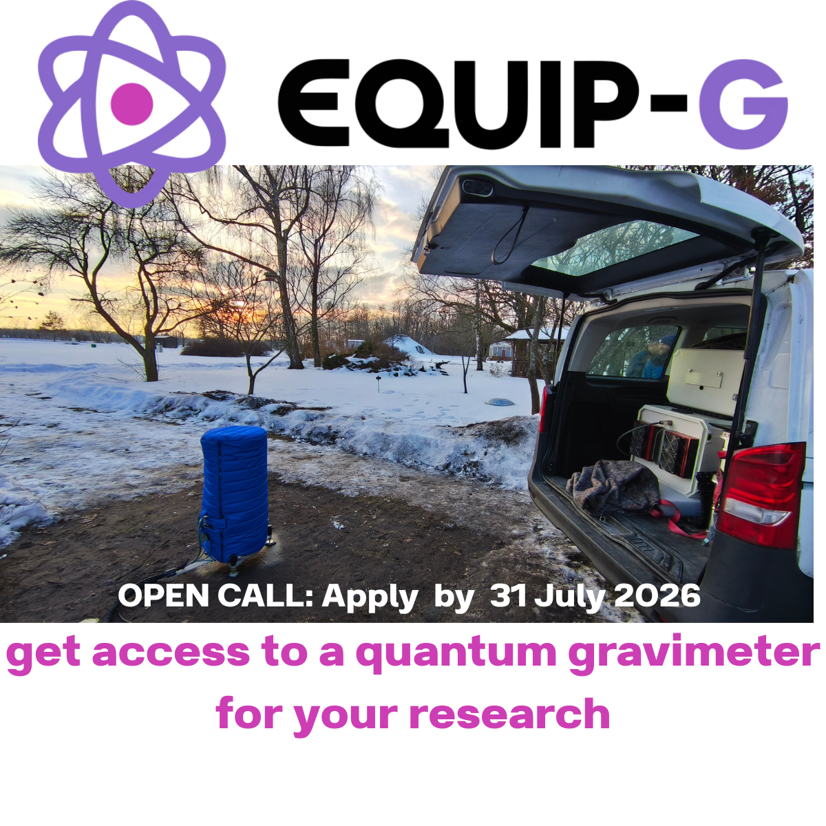 Equip-G OPEN CALL: Apply  by  31 July  get access to a quantum gravimeter for your research
