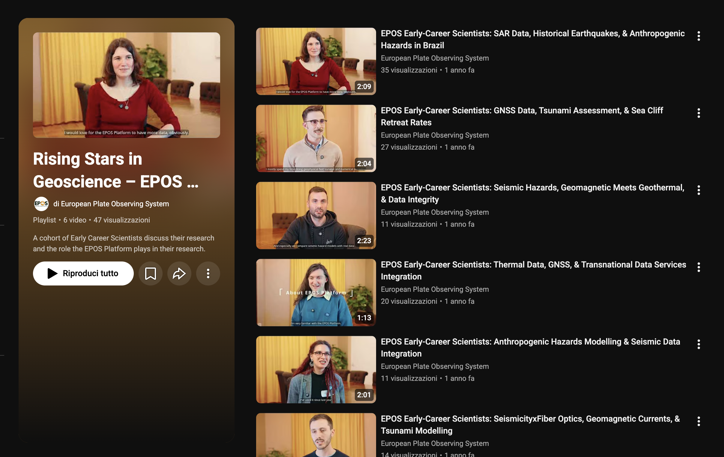 EPOS Days 2025 Early Career Researchers Interviews Playlist