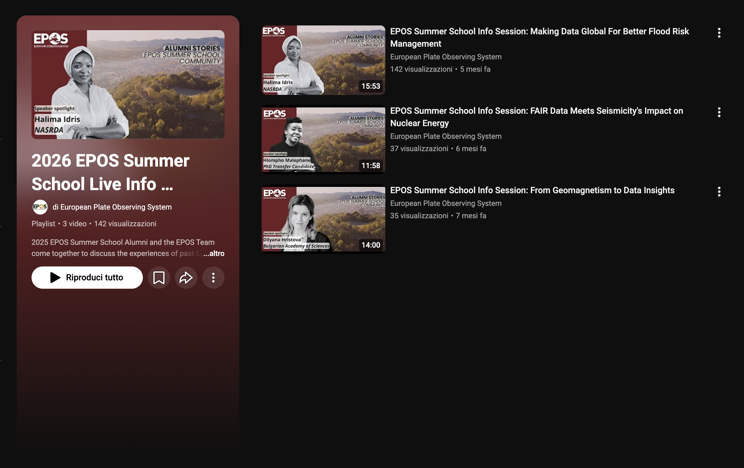EPOS Days 2025 Early Career Researchers Interviews Playlist