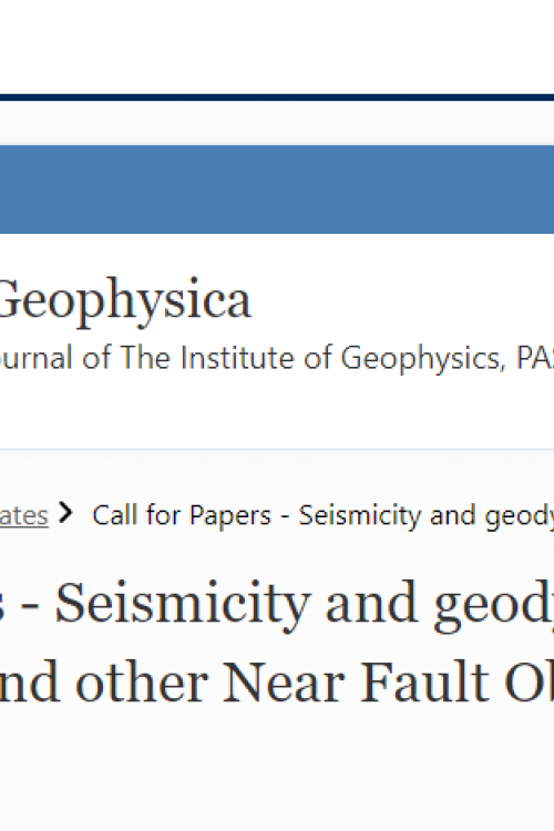 screenshot call for papers acta geophysica
