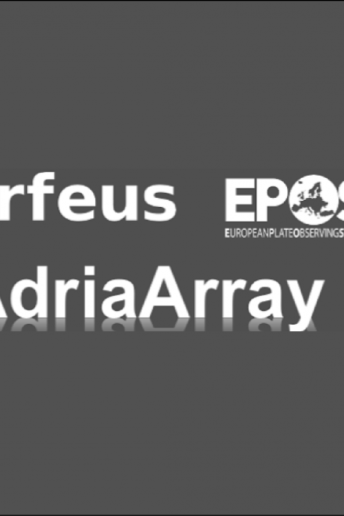 text "Orfeus EPOS Adriaarray" over a grey background