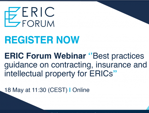 ERIC Forum webinar “Best practices guidance on contracting, insurance and intellectual property for ERICs